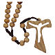 Olive wood rosary round beads 7 mm with tau cross s9