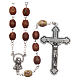 Rosary in natural wood with engraving and metal setting, 6 mm beads s1