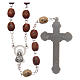 Rosary in natural wood with engraving and metal setting, 6 mm beads s2