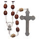 Natural wood rosary with engraving 6 mm metal links s2