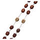 Natural wood rosary with engraving 6 mm metal links s3