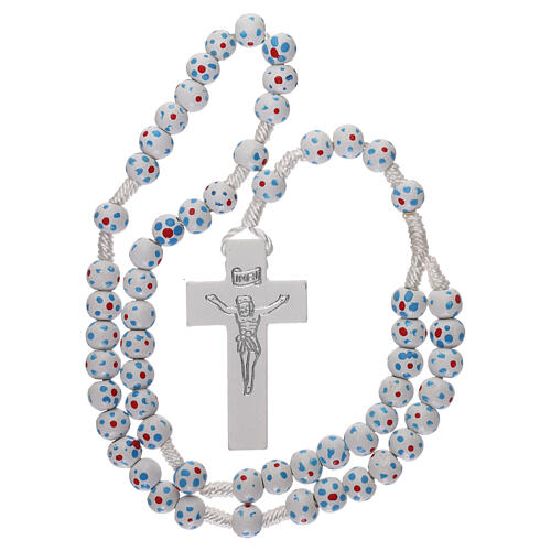 White wood rosary, rope and 7 mm beads 4