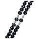 Wood rosary flower blue beads 7 mm and cord s3