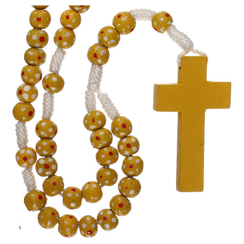 Yellow wood rosary, rope and 7 mm beads 2