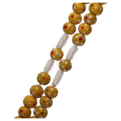 Yellow wood rosary, rope and 7 mm beads 3