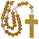 Yellow wood rosary, rope and 7 mm beads s1