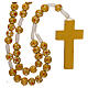 Wood rosary flower yellow beads 7 mm and cord s2