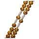 Wood rosary flower yellow beads 7 mm and cord s3