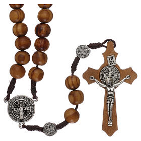 Olivewood rosary with medals and 9 mm beads