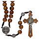 Olive wood rosary with medals and beads 9 mm s1