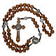 Olive wood rosary with medals and beads 9 mm s4