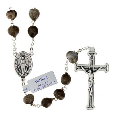 Wood rosary with Job's tears beads 7 mm 1