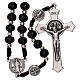 Saint Benedict rosary black wood lobster clasp 4 mm s1