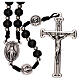 Miraculous Medal rosary black wood lobster clasp 4 mm s1