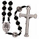 Miraculous Medal rosary black wood lobster clasp 4 mm s2