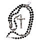 Miraculous Medal rosary black wood lobster clasp 4 mm s4