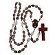 Rosenkranz mit Perle aus Hiobsträne und einem Kreuz aus Holz s4
