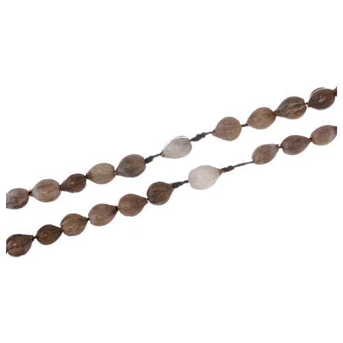 Rosary with Job's tears and wood hand-carved cross 3