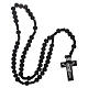 Wooden rosary with silver engraving on a black cross with 7 mm beads s4