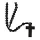 Chapelet gravure argentée sur croix noir 7 mm s2