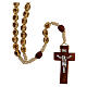 Wooden Rosary with soutage cord beige beads 7x5 mm s1