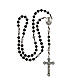 Rope rosary with wooden brown beads 6x5 mm s4