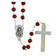 Rosary with dark brown wooden beads 6 mm and wooden cross s2