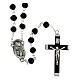 Rosenkranz mit schwarzen Perlen und Motiv von Jesus, 6 mm s1