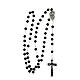 Rosenkranz mit schwarzen Perlen und Motiv von Jesus, 6 mm s4