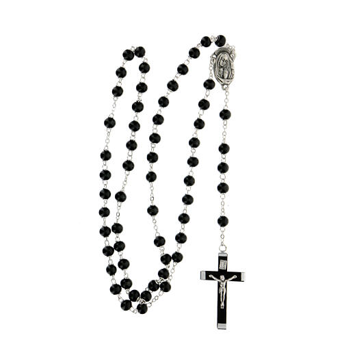 Rosary with beads in black wood 6mm with Christ in zamak. 4