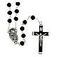 Rosary with beads in black wood 6mm with Christ in zamak. s1