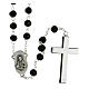 Rosary with beads in black wood 6mm with Christ in zamak. s2