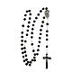 Rosary with beads in black wood 6mm with Christ in zamak. s4