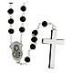 Rosary with black wooden beads 6 mm with Christ zamak s2