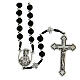 Rope rosary with round wooden beads 6 mm zamak cross s1