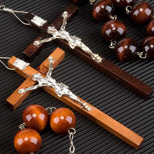 Wall rosary with wood round beads, 20mm 3