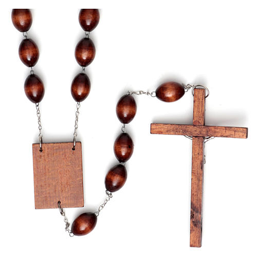 Wall rosary with wood oval beads, 30mm 2