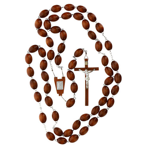 Wall rosary with wood oval beads, 30mm 5