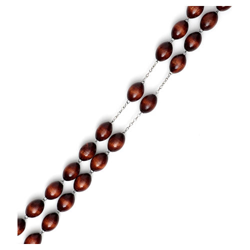 Wall rosary with wood oval beads, 30mm 3