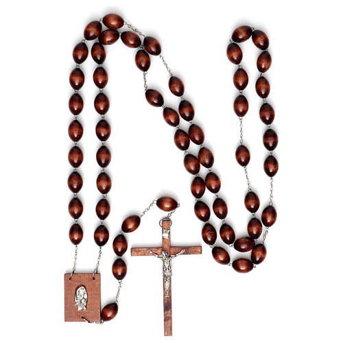 Wall rosary with wood oval beads, 30mm 4
