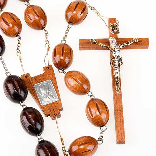 Bedboard rosary with inlayed oval beads 1