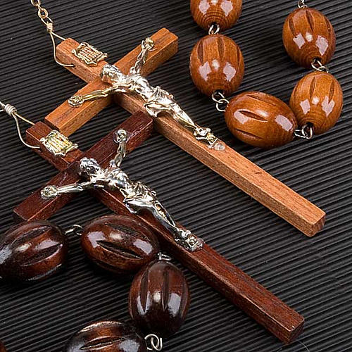 Bedboard rosary with inlayed oval beads 3