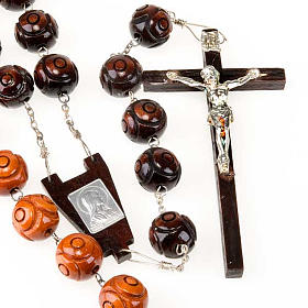 Rosari capoletto: Rosario capoletto legno grano tondo inciso 20 mm