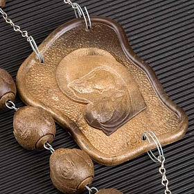 Rosari capoletto: Rosario capoletto plastica marrone 25 mm