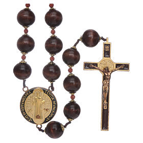 Rosenkranz mit Perlen aus Holz Heiliger Benedikt, 20 mm