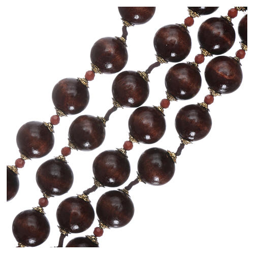 Saint Benedict hanging rosary with wooden grains 20 mm 3