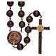 Saint Benedict hanging rosary with wooden grains 20 mm s2