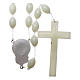 Rosary with luminous plastic grains 27x18 mm s2