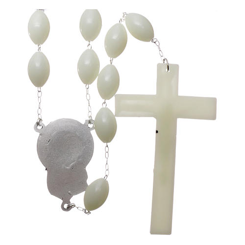 Wall rosary 27x18mm oval beads, phosphorescent plastic 2