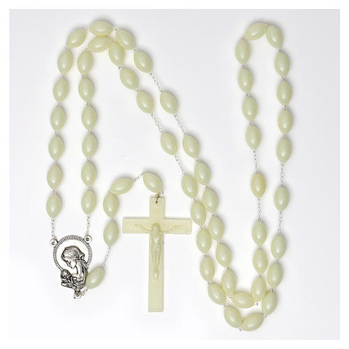 Wall rosary 27x18mm oval beads, phosphorescent plastic 4